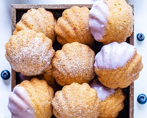 Vegan Lemon Blueberry Madeleines