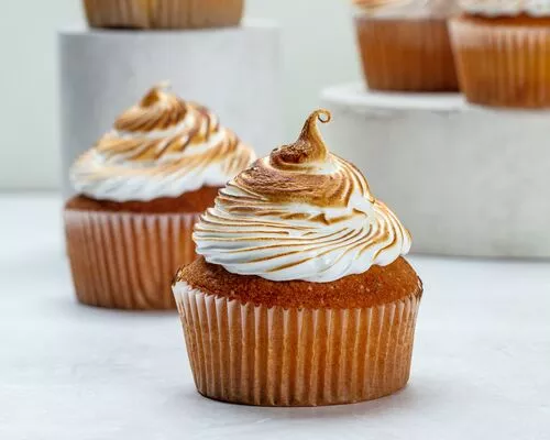 Tres Leches Cupcakes with Meringue Frosting